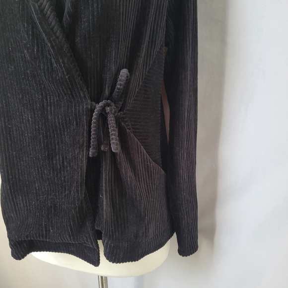 Gudrun Sjoden Velvet Velour Wrap Cardigan Blouse Black S - Picture 8 of 14